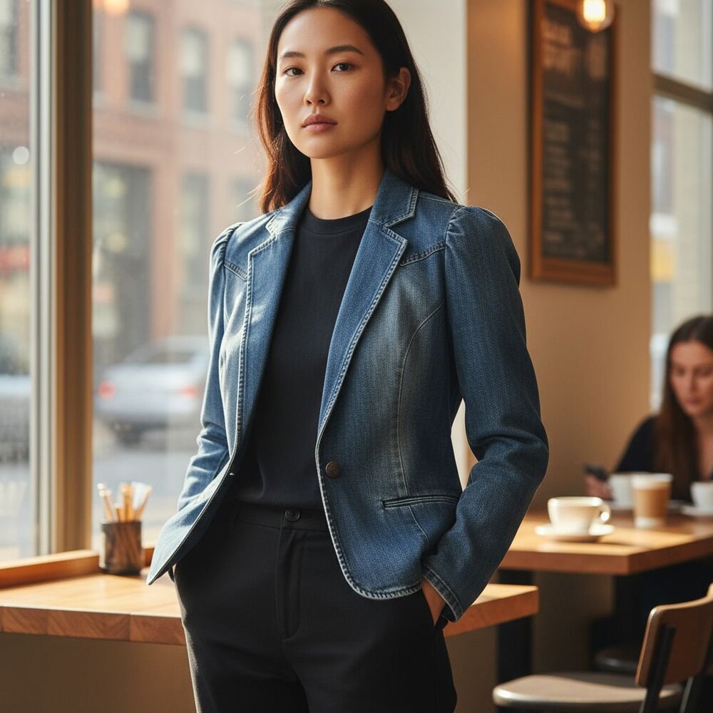 INC 💙 》Denim Blazer Jacket